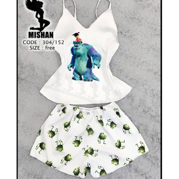 تاپ شورتک ساتن برند میشان طرح سالیوان
